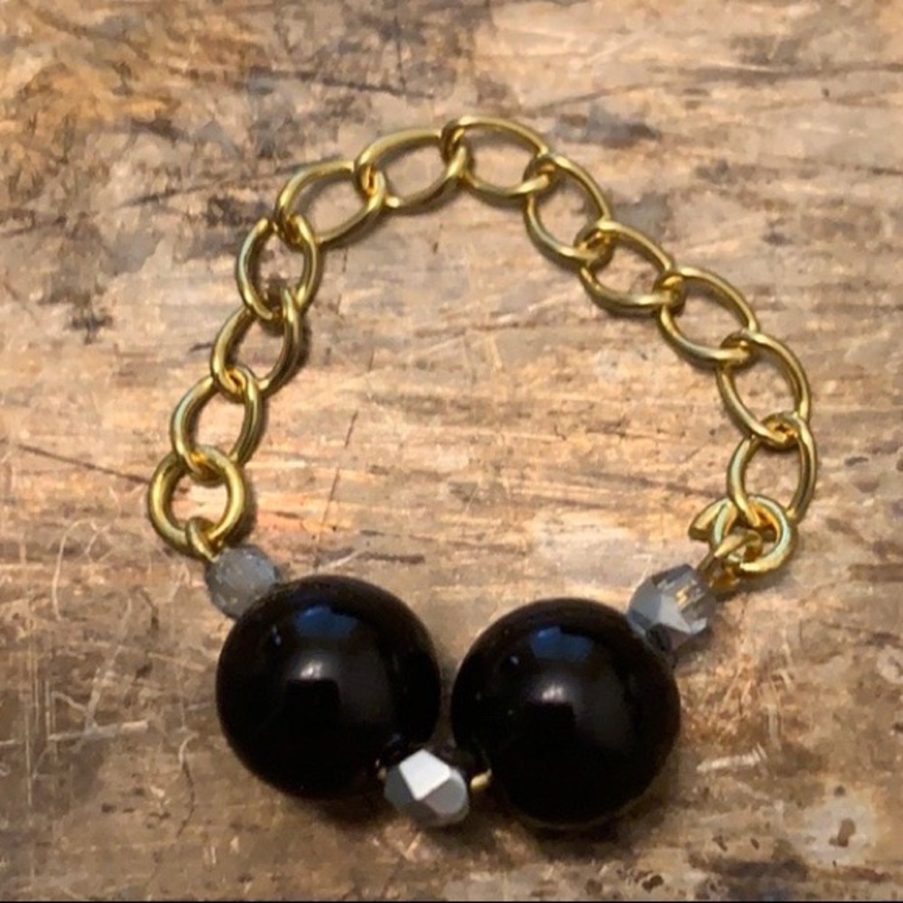 Beads & chain fashion Ring